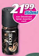 Axe Deodorant Spray Assorted-150ml
