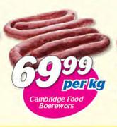 Cambridge Food Boerewors-Per Kg