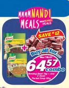 Stewing Beef 1Kg+Any 2 Knorr Packet Soup 50gm Combo