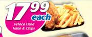 1-Piece Fried Hake & Chips-Each