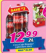 Coca-Cola Regular/Light/Zero-2 Ltr Each