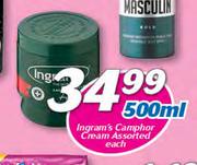 Ingram Campher Cream Assorted-500ml Each