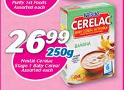 Nestle Cerelac Stage 1 Baby Cereal Assorted-250gm