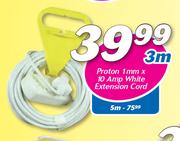 Proton 1mmX10 amp White Extension Cord-5m