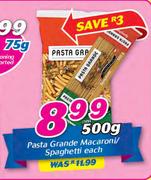 Pasta Grande Macaroni/Spaghetti-500gm Each