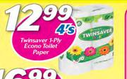 Twinsaver 1-Ply Econo Toilet Paper-4's