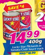 Lucky Star Pilchards In Tomato/Chilli Sauce-400g Each