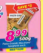 Pasta Grande Macaroni/Spaghetti-500g Each