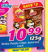 Simba Potato Chips Assorted-125g Each