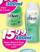 Dawn Hand & Body Lotion Assorted-400ml