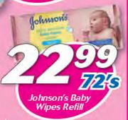 Johnsons Baby Wipes Refill-72's