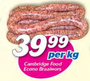 Cambridge Food Econo Braaiwors-Per Kg