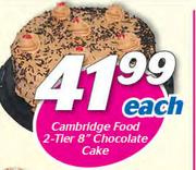 Cambridge Food 2 Tier 8" Chocolate Cake-Each