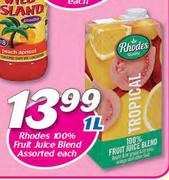 Rhodes 100% Fruit Juice Blend Assorted-1Ltr Each