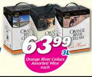 Orange River Cellars Assorted Wine-3Ltr Each