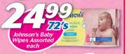 Johnson's Baby Wipes Assorted-72's Each