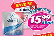 Shield Roll On Refill Sachet 50ml-For 2