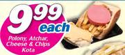 Polony Atchar, Cheese & Chips Kota