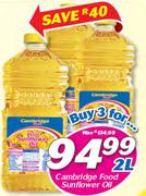 Cambridge Food Sunflower Oil-3x2Ltr