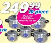 Diamond 150/250mm 10 Piece Polished Pot Set