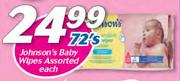 Johnson's Baby Wipes Assorted-72's