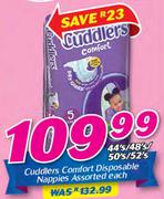 Cuddlers Comfort Disposable Nappies Assorted-44/48/50/52's-Each