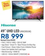 Hisense 49" UHD LED TV 49K300UW