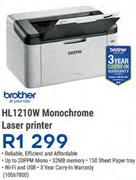 Brother HL1210W Monochrome Laser Printer