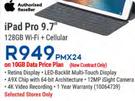 Apple iPad Pro 9.7" 128GB Wi-Fi+ Cellular-On 10GB Data Price Plan