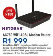 Netgear AC750 WiFi ADSL Modem Router