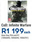 COD Infinite Warfare For Xbox One/PS4 And PC-Each