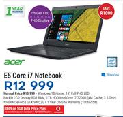 Acer E5 Core i7 Notebook-On 5GB Data Price Plan