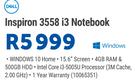 Dell Inspiron 3558 i3 Notebook