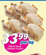 Whole Fresh Chicken 5 Pack-Per Kg