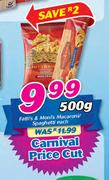 Fatti's & Moni's Macaroni/Spaghetti-500 Each