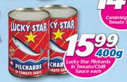 Lucky Star Pilchards In Tomato/Chilli Sauce-400gm Each