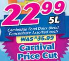 Cambridge Food Dairy Blend Concentrate Assorted-5Ltr Each