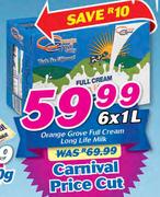 Orange Grove Full Cream Long Life Milk-6x1Ltr