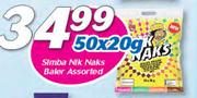 Simba Nik Naks Baler Assorted-50x20g