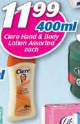 Clere Hand & Body Lotion Assorted-400ml