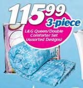 L&G 3 Piece Queen/Double Comforter Set In Assorted Designs
