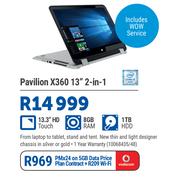 HP Pavilion X360 13" 2 In 1-On 5GB