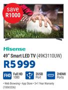 Hisense 49" Smart LED TV 49K3110UW