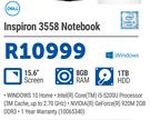 Dell Inspiron 3558 Notebook