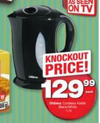 Ottimo 1.7Ltr Cordless Kettle Black/White