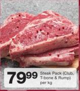 Steak Pack(Club,T-Bone & Rump)-Per Kg