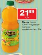 Clover Krush 100% Vrugte sap mengsel Verskeidenheid-1.5Ltr