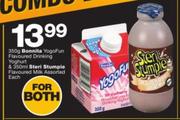 Bonnita YogoFun Flavoured Drinking Yoghurt-350g & Steri Stumpie Flavoured Milk Assorted-350ml