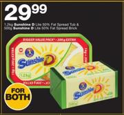 Sunshine D Lite 50% Fat Spread Tub-1.2kg & Sunshine D Lite 50% Fat Spread Brick-500g