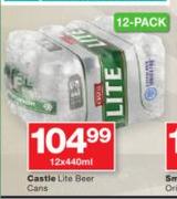 Castle Lite Beer Cans-12 x 440ml